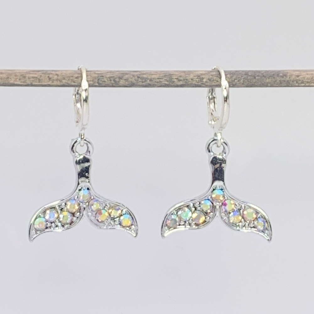 Mermaid Tail Rhinestone Earrings